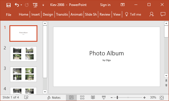 powerpoint for mac insert photo album